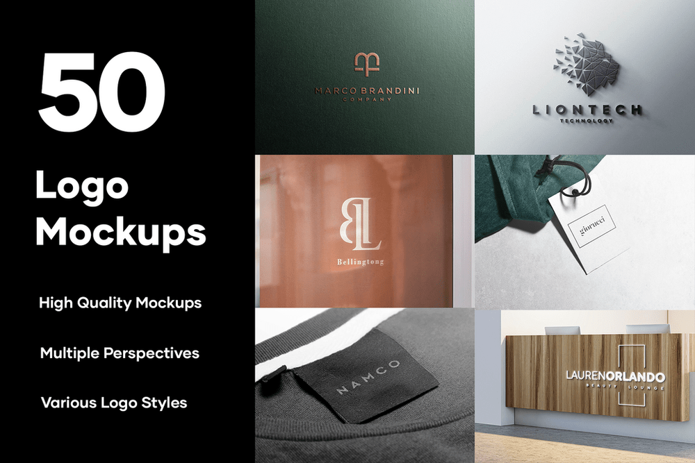 50 Logo Mockup Branding Bundle