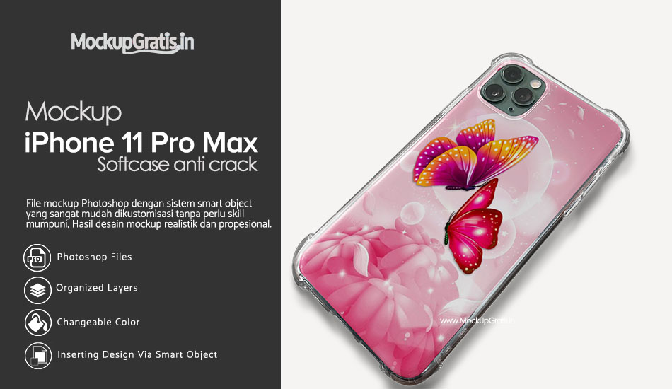 Mockup Gratis Softcase Anti Crack iPhone 11 Pro MAX