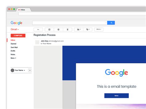 Gmail Email Mockup&nbsp;Psd