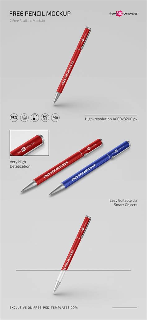 Pencil Mockup Free&nbsp;Psd