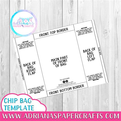 Free Chip Bag Template Measurements