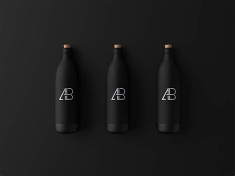 Matte Black Bottle&nbsp;Mockup