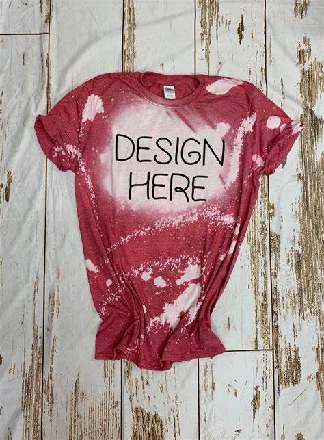 Red Bleached Shirt Mockup